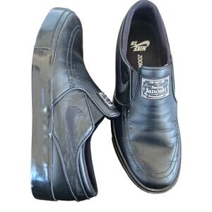 Nike SB Zoom Stefan Janoski Slip On Elite CPSL Black Skate Shoes Leather Men 6